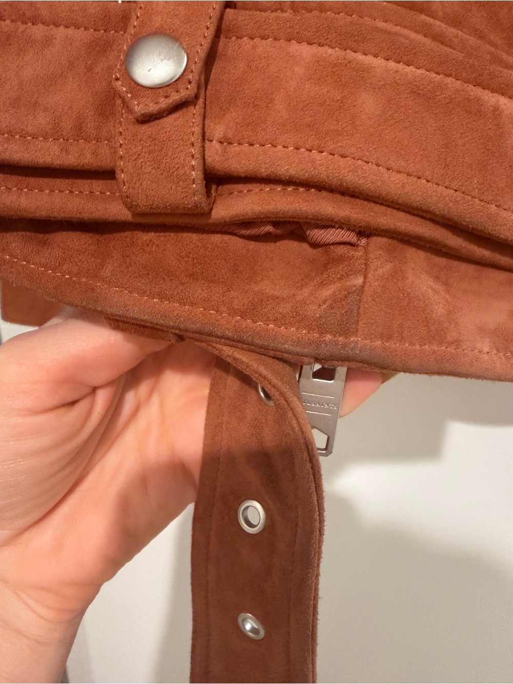 All Saint Suede Leather Jacket in Rich Rust - Picture 7 of 10